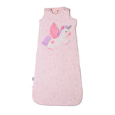 Toucan Baby Unicorn sleep sack with lovey closeup, plush textures aiding self-soothing.