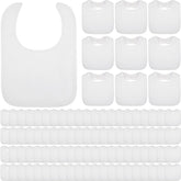 Toulite white bibs 50-piece pack keeps baby outfits clean during meals.