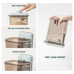 Tourdeus container with scraper enables precise measuring and scraping.