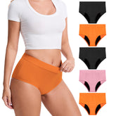 ToVii plus-size leak-proof underwear with high waist in black for secure all-day protection.