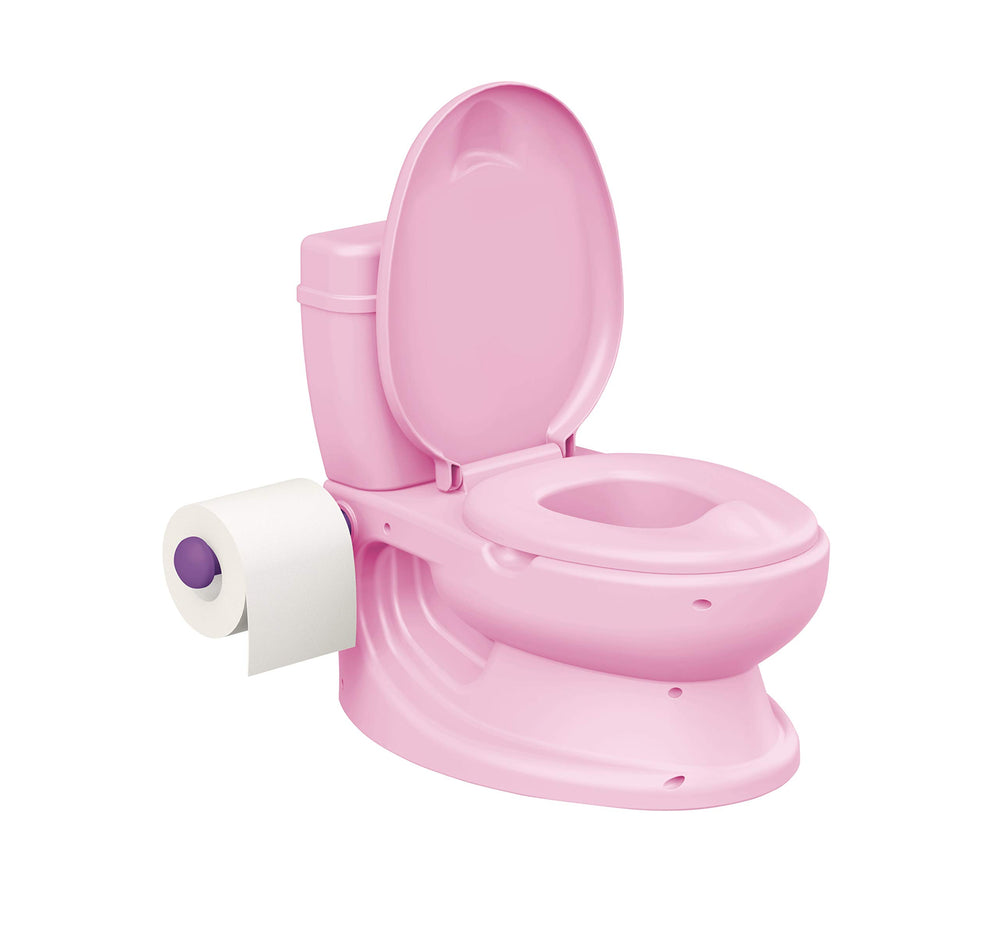 ToyLet pink training seat, front view, compact and easy for toddler toilet training