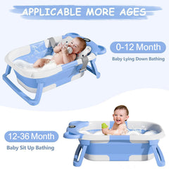 TPN collapsible baby bathtub with cushioned surface for secure, comfortable baths.