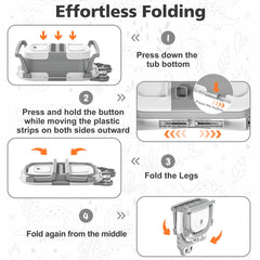 Digital thermometer reads bath water temperature for a gentle soak.