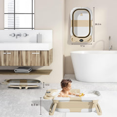 TPN collapsible bathtub drain plug demonstrates quick water release.
