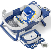 TPN collapsible baby bathtub folded for compact storage and travel-ready setup.
