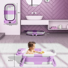 TPN collapsible baby bathtub soft cushion support keeps baby comfortable during bath
