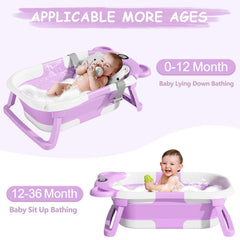 TPN collapsible baby bathtub temperature sensor display reads bath water temperature