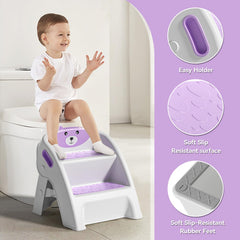 TPN toddler step stool purple anti tip provides secure stance for kids