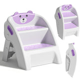 TPN toddler step stool purple assembly shows quick setup for home routines