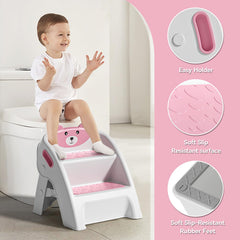 Folded TPN stool shows compact storage for small bathrooms.