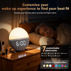 Tranquee Sunrise Alarm Clock top snooze button delivers quick extra minutes.