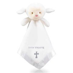 TRANQUIL KIDDO lamb lovey with soft fabric offers comforting grip for babies.