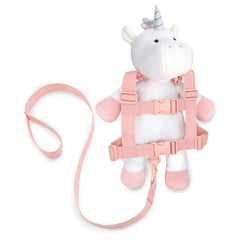 Travel Bug toddler harness with unicorn backpack for easy crowd navigation.