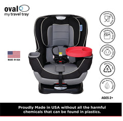 Travel Tray Oval keeps drinks and snacks within reach on stroller outings.