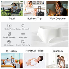 Travelcare underwear versatility for travel, hospital stays, camping, and spa.