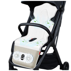 TRELC baby stroller cooling pad with two fans delivering gentle airflow for baby comfort