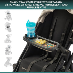 TRENDHUB snack tray showing a round cup holder for steady drinks.