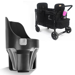 Tributary Brands large cup holder on Wonderfold W2/W4, front view for easy reach.