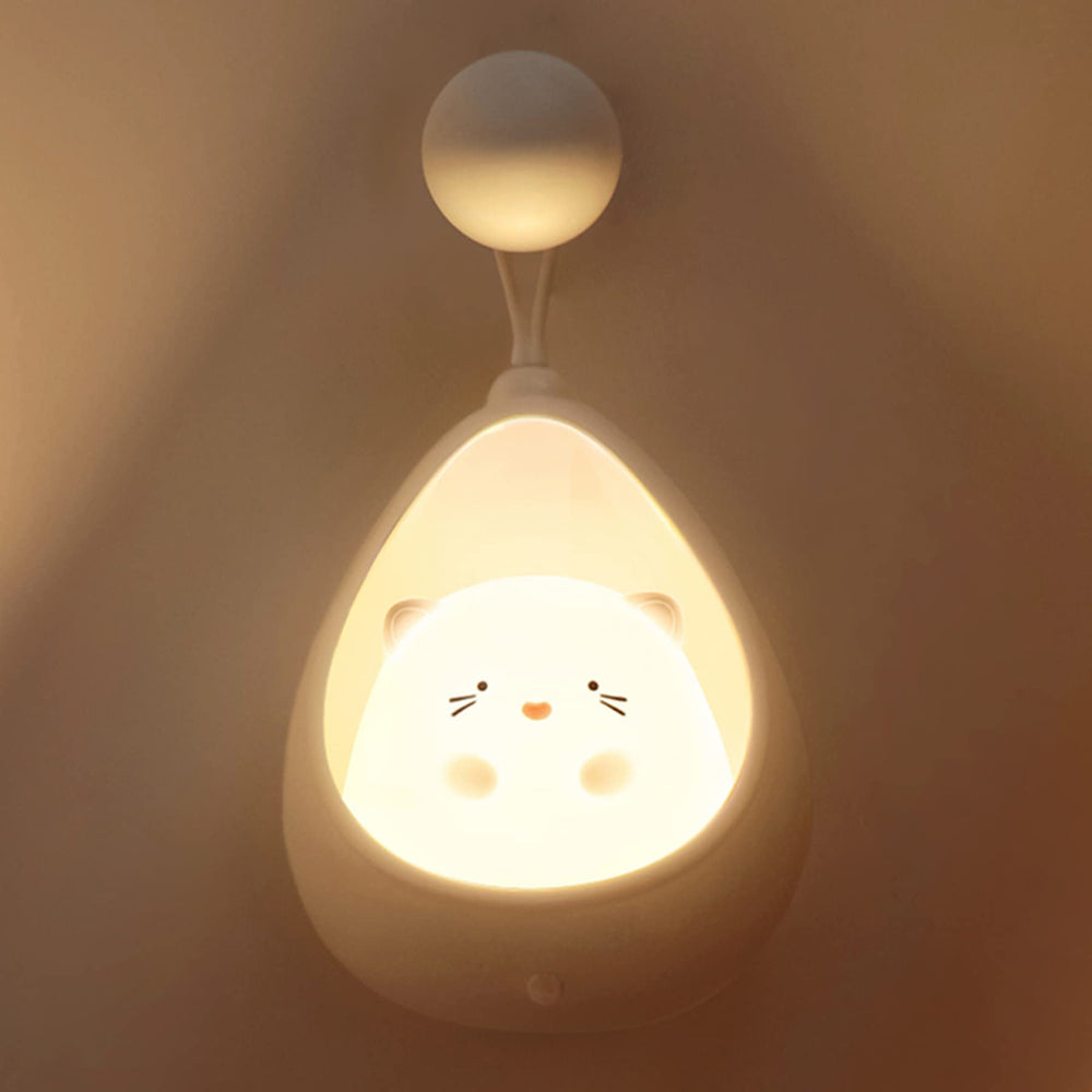TriPro Cute Kitty Night Light front view for kid rooms