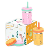 Tronco 2 pack 10 oz toddler cups with silicone sleeve enable confident sipping.