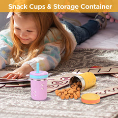 Tronco flat storage lid converts cups into portable snack containers.