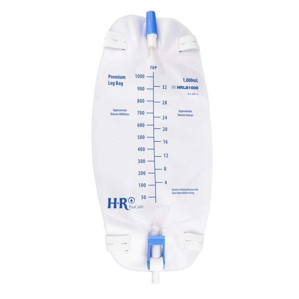 TruCath Premium Flocked Back Leg Bag with flip valve enables discreet all-day wear and easy drainage.