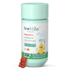 True Grace True Littles daily multivitamin bottle with gummies for immune and bone support.