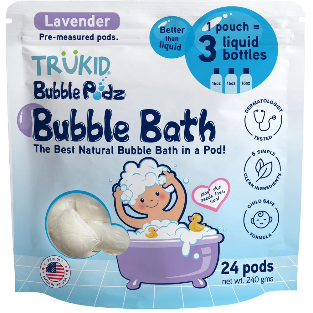 TruKid Bubble Podz bath bubbles brighten kids' bath time.