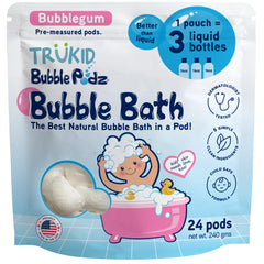 TruKid Bubble Podz creating bath bubbles for kids' bath time