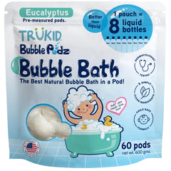 TruKid Bubble Podz bubbles in tub create gentle foamy fun for kids