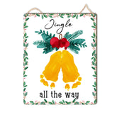 TRUMPETIC Baby's First Christmas footprint sign—a heartwarming keepsake for newborn memories.