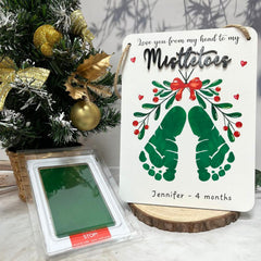 TRUMPETIC Christmas footprint keepsake for holiday decor and gift.