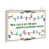 TRUMPETIC daddy handprint sign 6x8 front view, personalized Christmas keepsake for the family