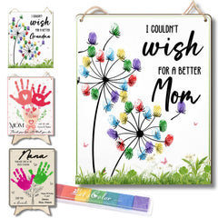 TRUMPETIC Dandelion DIY sign with handprint keepsake for Mom.