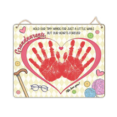 TRUMPETIC DIY Baby Handprint Sign wood plaque ready for nursery display and memory keeping