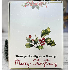 Trumpetic merry Christmas handprint art decor brightens walls, trees, or mantels with a personal touch.