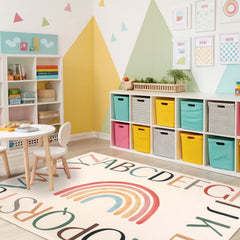 Truqual circle play mat for toddlers provides a cozy, safe space to sit.
