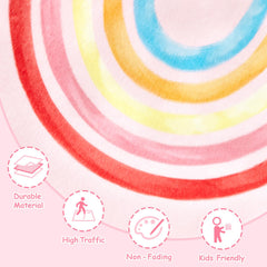Truqual rainbow play mat for kids enhances color recognition and imaginative learning.