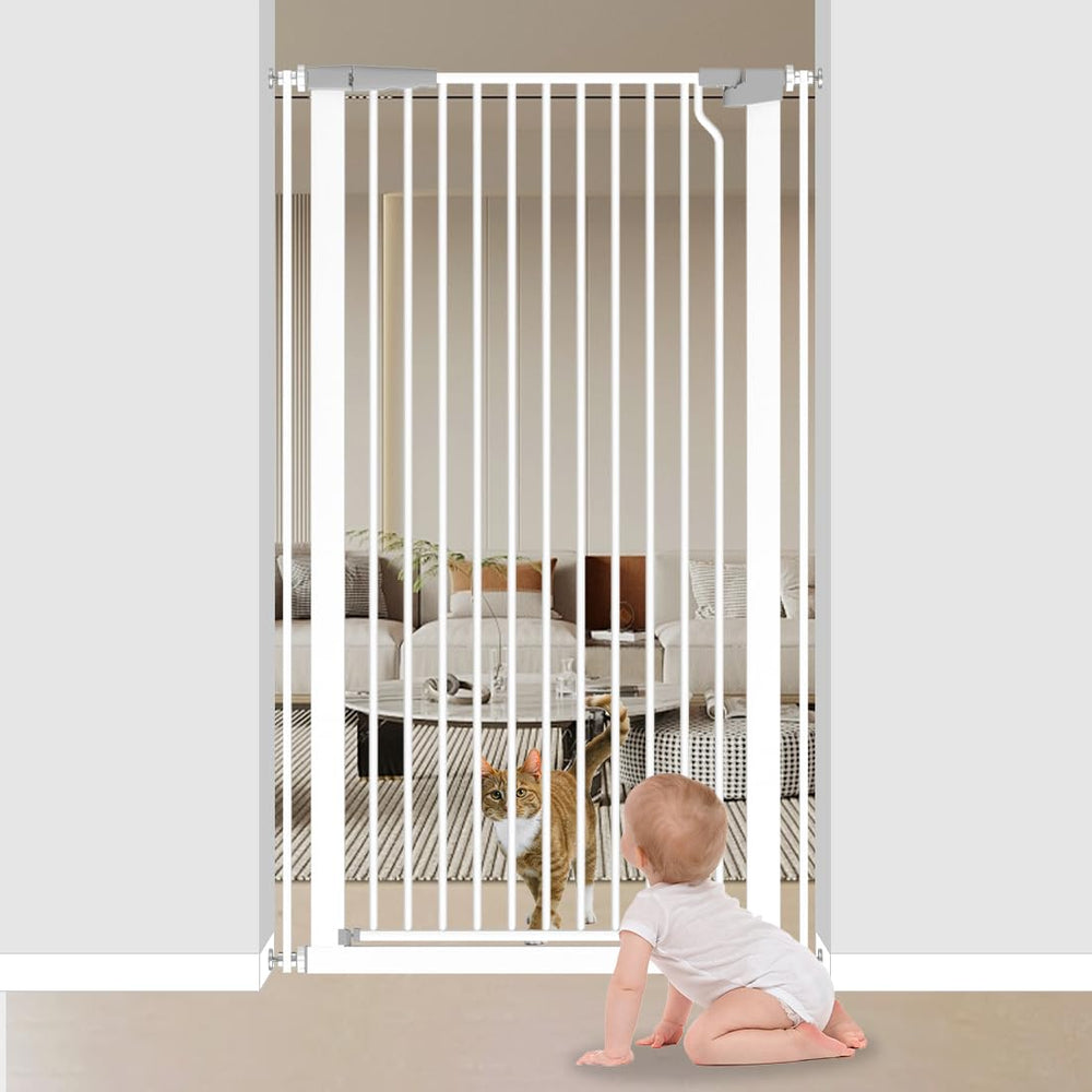 TSAYAWA Cat Gate Extra Tall 51.18 inches keeps cats contained in doorway.