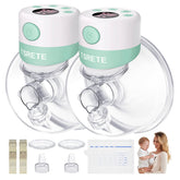 TSRETE Double Wearable Breast Pump front view in green for hands-free use.