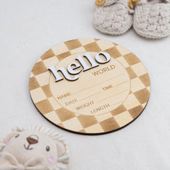 TTMerriwood newborn welcome sign 6-5 inch wood for photo sessions