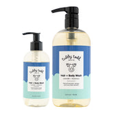 Tubby Todd Hair and Body Wash bottle with lavender rosemary for gentle baby cleansing.