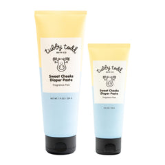 TUBBY TODD Sweet Cheeks Diaper Paste 2-pack front label highlights gentle protection.
