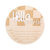 Tucnoeu Baby Announcement Sign Hello World on wall display enhances nursery decor