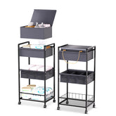 TUDALLK baby diaper caddy rolling cart top view with dividers for organized nursery storage