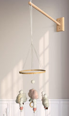 Tuiiopoli crib mobile wooden arm wall mounted for universal crib compatibility.