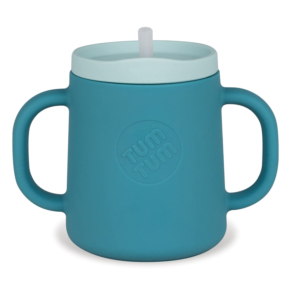 TUM TUM 3-Way Trainer Cup blue overview promotes stable, independent sipping
