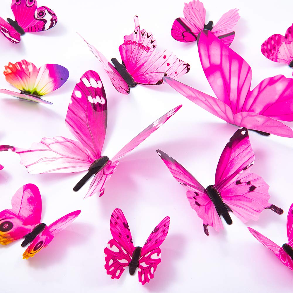 tuosiwei butterfly wall decal pink 3D decor adds playful charm to kids' room
