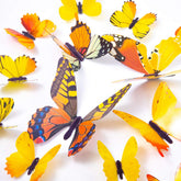 tuosiwei butterfly wall decal yellow, 3d butterflies for playful bedroom decor and easy removal