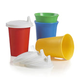 Tupperware Bell Tumbler with lid, 7 oz, dripless sip for mess-free feeding.